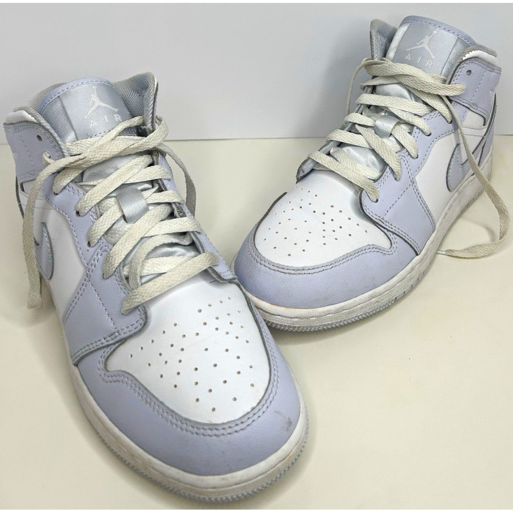 Jordan Air Jordan 1 Mid Kids 7Y White Gray Good FD8780-400 Sneakers Shoes